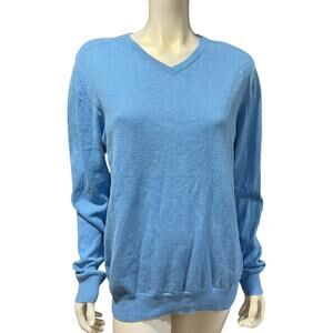 Marc Anthony Blue VNeck Sweater Cotton Poly Blend Size XL